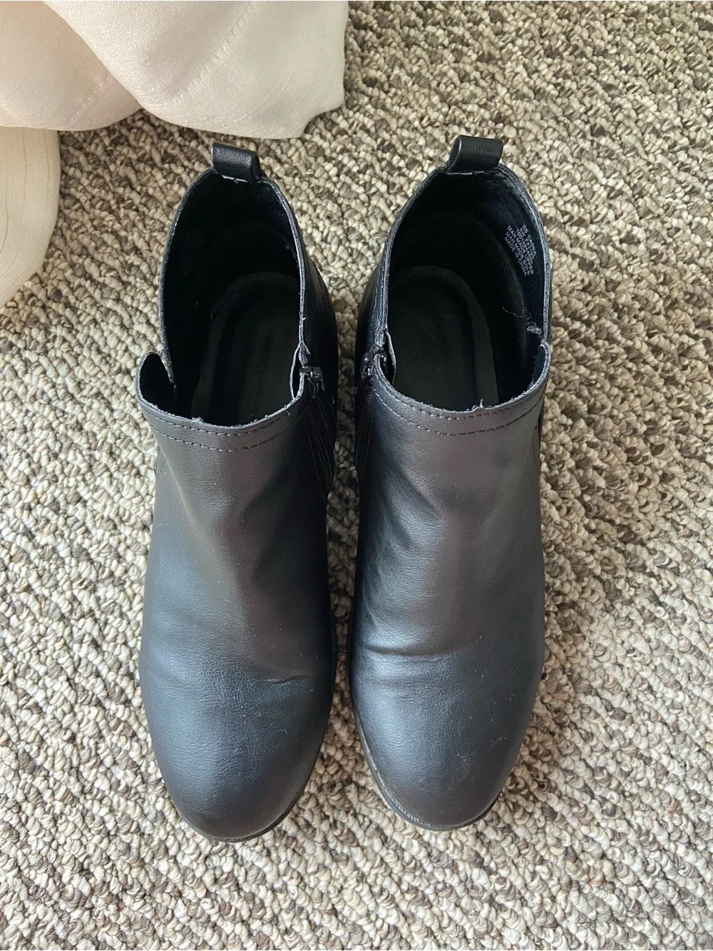 Sun + Stone Women’s Black Leather Ankle Booties